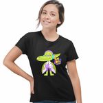 Fashion, accesorii si bijuterii - Femei - Imbracaminte femei - Tricouri si topuri femei - Tricou Femei Tim Rex Terri Dactyl Pterodactil Spatiu Dinozauri, negru, marime 2XL - Infinity.ro