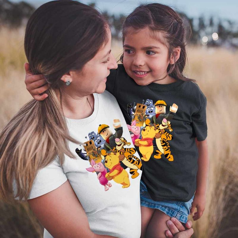 Fashion, accesorii si bijuterii - Femei - Imbracaminte femei - Tricouri si topuri femei - Tricou Femei Roblox Winnie the Pooh Lemingii, negru, marime L - Infinity.ro