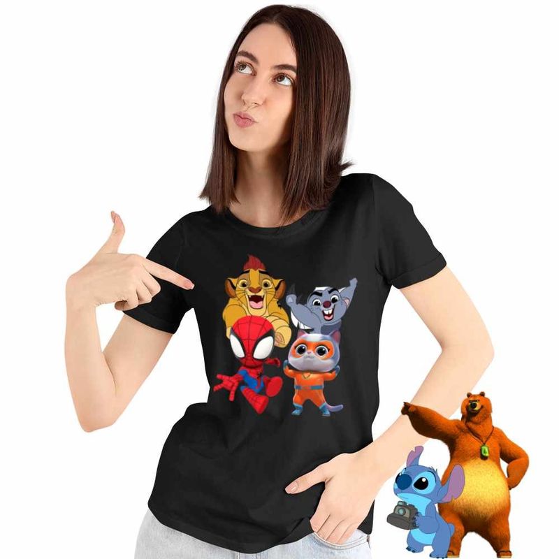 Fashion, accesorii si bijuterii - Femei - Imbracaminte femei - Tricouri si topuri femei - Tricou Femei Garda Felina Paienjenel Super Pisicute, negru, marime M - Infinity.ro