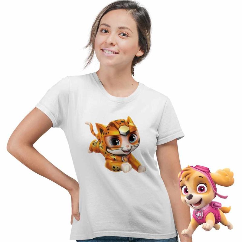 Fashion, accesorii si bijuterii - Femei - Imbracaminte femei - Tricouri si topuri femei - Tricou Femei Paw Patrol Cat Pack Wild Patrula Catelusilor, alb, marime L - Infinity.ro