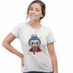 Fashion, accesorii si bijuterii - Femei - Imbracaminte femei - Tricouri si topuri femei - Tricou Femei Labubu Superman Marvel, alb, marime S - Infinity.ro