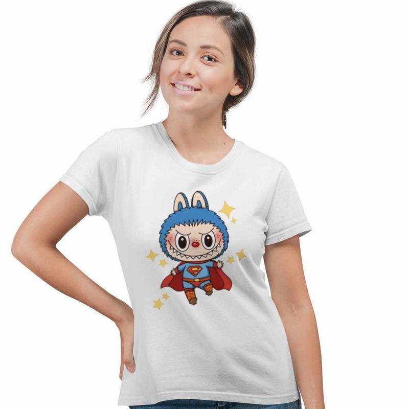 Fashion, accesorii si bijuterii - Femei - Imbracaminte femei - Tricouri si topuri femei - Tricou Femei Labubu Superman Marvel, alb, marime S - Infinity.ro