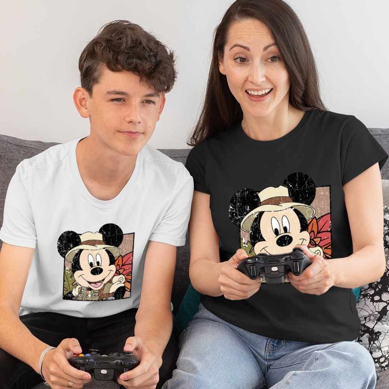 Fashion, accesorii si bijuterii - Femei - Imbracaminte femei - Tricouri si topuri femei - Tricou Femei Mickey Mouse Safari Get Wild, alb, marime 3XL - Infinity.ro