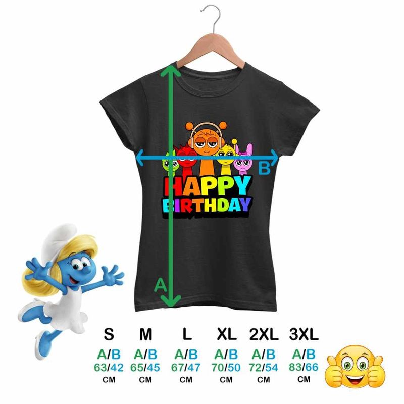 Fashion, accesorii si bijuterii - Femei - Imbracaminte femei - Tricouri si topuri femei - Tricou Femei Sprunki Happy Birthday Gamer, negru, marime L - Infinity.ro