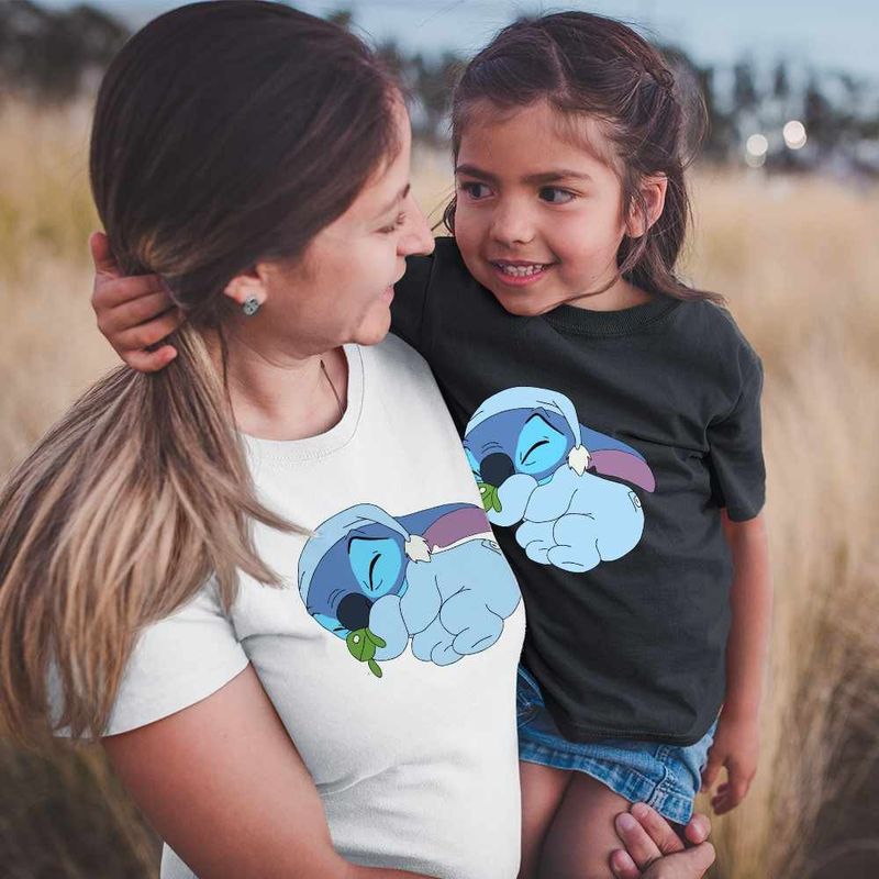 Fashion, accesorii si bijuterii - Femei - Imbracaminte femei - Tricouri si topuri femei - Tricou Femei Stitch Baby Sleep, negru, marime XL - Infinity.ro