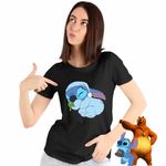 Fashion, accesorii si bijuterii - Femei - Imbracaminte femei - Tricouri si topuri femei - Tricou Femei Stitch Baby Sleep, negru, marime XL - Infinity.ro