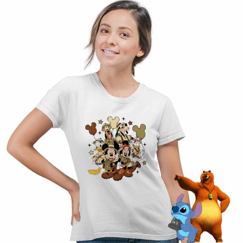 Fashion, accesorii si bijuterii - Femei - Imbracaminte femei - Tricouri si topuri femei - Tricou Femei Mickey Mouse All Gang, alb, marime XL - Infinity.ro