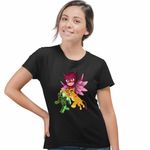 Fashion, accesorii si bijuterii - Femei - Imbracaminte femei - Tricouri si topuri femei - Tricou Femei Owlette Creeper Garda Felina Kion, negru, marime 2XL - Infinity.ro