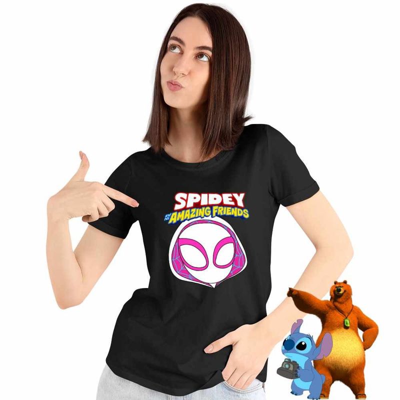 Fashion, accesorii si bijuterii - Femei - Imbracaminte femei - Tricouri si topuri femei - Tricou Femei Fantoma Paianjen Spidey, negru, marime 2XL - Infinity.ro