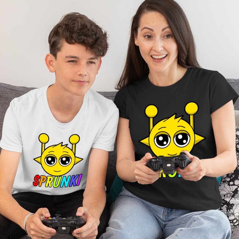 Fashion, accesorii si bijuterii - Femei - Imbracaminte femei - Tricouri si topuri femei - Tricou Femei Sprunki Music Game Simon, alb, marime S - Infinity.ro