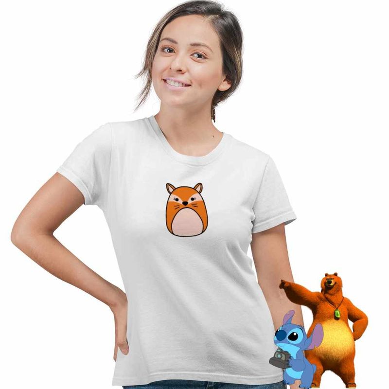 Fashion, accesorii si bijuterii - Femei - Imbracaminte femei - Tricouri si topuri femei - Tricou Femei Squishmallows Squad Vulpe, alb, marime 2XL - Infinity.ro