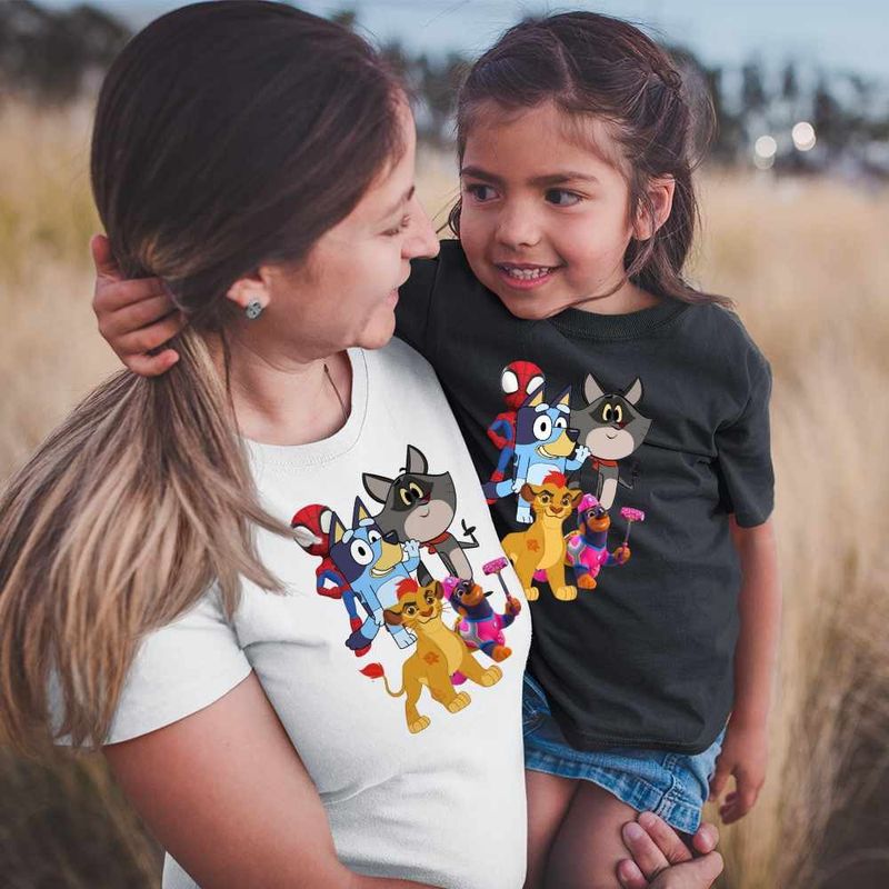 Fashion, accesorii si bijuterii - Femei - Imbracaminte femei - Tricouri si topuri femei - Tricou Femei Taffy Paienjenel Bluey Garda Felina Kion Catelusi Constructori, negru, marime 3XL - Infinity.ro