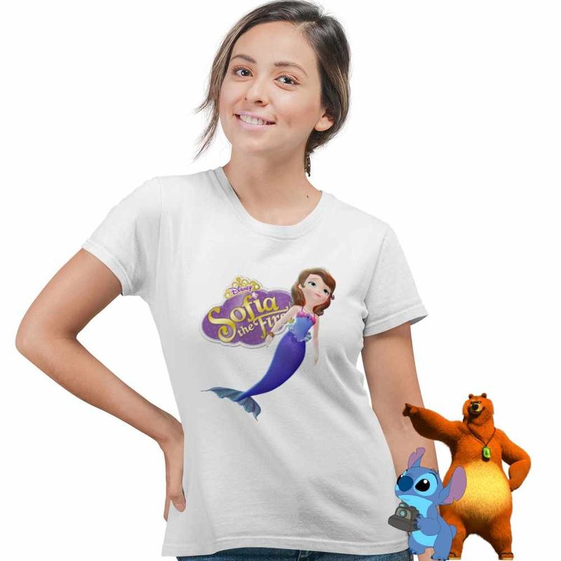 Fashion, accesorii si bijuterii - Femei - Imbracaminte femei - Tricouri si topuri femei - Tricou Femei Sofia Intai Sirena, Sofia the First, alb, marime L - Infinity.ro