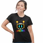 Fashion, accesorii si bijuterii - Femei - Imbracaminte femei - Tricouri si topuri femei - Tricou Femei Sprunki Fun Bot Song Music Game, negru, marime 3XL - Infinity.ro