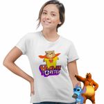 Fashion, accesorii si bijuterii - Femei - Imbracaminte femei - Tricouri si topuri femei - Tricou Femei Hamster Gretel Super Erou, alb, marime XL - Infinity.ro
