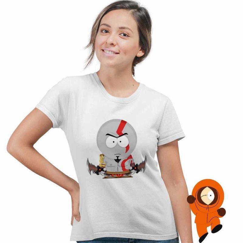 Fashion, accesorii si bijuterii - Femei - Imbracaminte femei - Tricouri si topuri femei - Tricou Femei South Park God Of War Viking Razboinic, alb, marime S - Infinity.ro