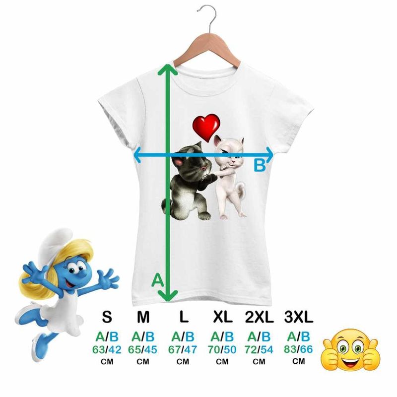 Fashion, accesorii si bijuterii - Femei - Imbracaminte femei - Tricouri si topuri femei - Tricou Femei Talking Tom Angela Love, alb, marime S - Infinity.ro