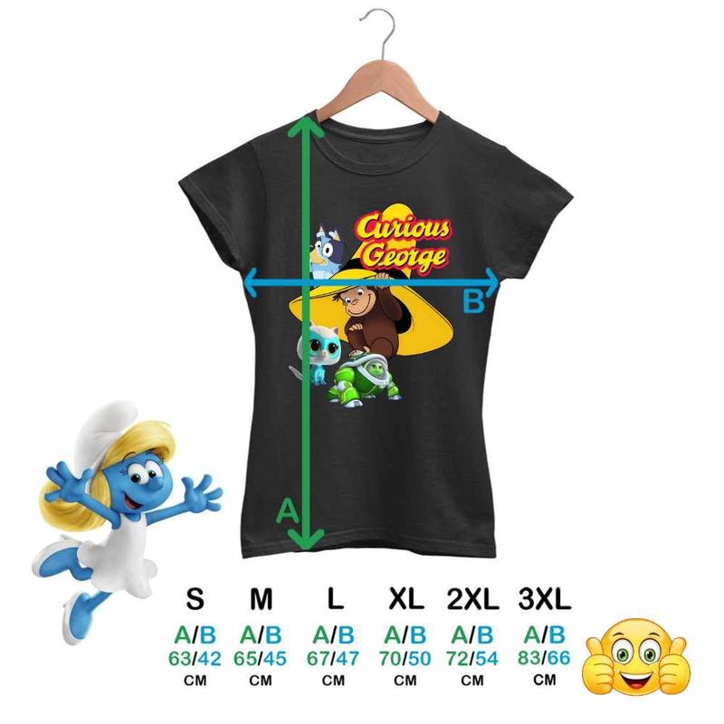 Fashion, accesorii si bijuterii - Femei - Imbracaminte femei - Tricouri si topuri femei - Tricou Femei Curiosul George Bluey Super Pisicute Robogobo, negru, marime XL - Infinity.ro