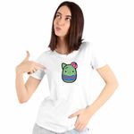 Fashion, accesorii si bijuterii - Femei - Imbracaminte femei - Tricouri si topuri femei - Tricou Femei Squishmallows Pisica Zombie Horror, alb, marime L - Infinity.ro