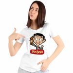 Fashion, accesorii si bijuterii - Femei - Imbracaminte femei - Tricouri si topuri femei - Tricou Femei Mr Bean Teddy Bear Happy, alb, marime S - Infinity.ro