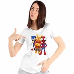 Fashion, accesorii si bijuterii - Femei - Imbracaminte femei - Tricouri si topuri femei - Tricou Femei Sonic Winnie Spidey Spiderman, alb, marime S - Infinity.ro