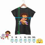 Fashion, accesorii si bijuterii - Femei - Imbracaminte femei - Tricouri si topuri femei - Tricou Femei Dora Explorer Broscuta Greier Melc Nisip, negru, marime S - Infinity.ro