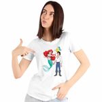 Fashion, accesorii si bijuterii - Femei - Imbracaminte femei - Tricouri si topuri femei - Tricou Femei Ariel Eric Flounder Mica Sirena, alb, marime M - Infinity.ro