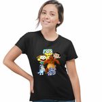 Fashion, accesorii si bijuterii - Femei - Imbracaminte femei - Tricouri si topuri femei - Tricou Femei Familia Green Mr Bean Grizzy Lemingii Bluey Ursu Bunica, negru, marime 3XL - Infinity.ro