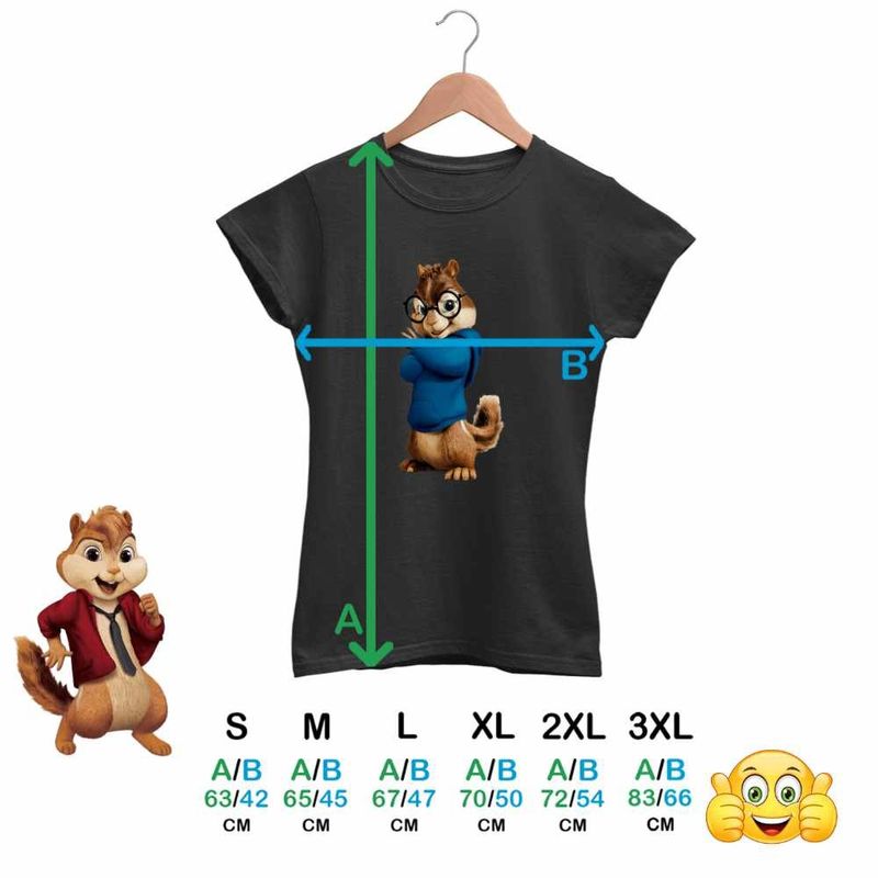 Fashion, accesorii si bijuterii - Femei - Imbracaminte femei - Tricouri si topuri femei - Tricou Femei Simon Alvin Alvinnn Veverita, negru, marime 3XL - Infinity.ro