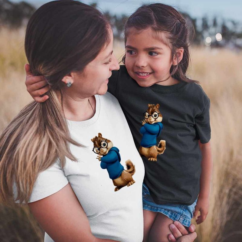 Fashion, accesorii si bijuterii - Femei - Imbracaminte femei - Tricouri si topuri femei - Tricou Femei Simon Alvin Alvinnn Veverita, negru, marime 3XL - Infinity.ro