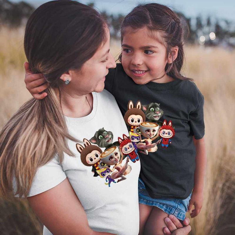Fashion, accesorii si bijuterii - Femei - Imbracaminte femei - Tricouri si topuri femei - Tricou Femei Talking Tom Labubu Harry Potter Balerina Spiderman, negru, marime M - Infinity.ro