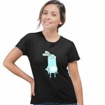 Fashion, accesorii si bijuterii - Femei - Imbracaminte femei - Tricouri si topuri femei - Tricou Femei Barry Buns Kiff Desen Animat, negru, marime L - Infinity.ro
