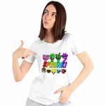 Fashion, accesorii si bijuterii - Femei - Imbracaminte femei - Tricouri si topuri femei - Tricou Femei Sprunki Horror Music Game, alb, marime L - Infinity.ro
