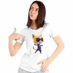 Fashion, accesorii si bijuterii - Femei - Imbracaminte femei - Tricouri si topuri femei - Tricou Femei Super Pisicute Sclipi Sparks SuperKitties, alb, marime XL - Infinity.ro