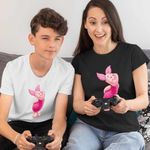 Fashion, accesorii si bijuterii - Femei - Imbracaminte femei - Tricouri si topuri femei - Tricou Femei Purcelusul Piglet Ursuletul Winnie the Pooh Puh, alb, marime L - Infinity.ro