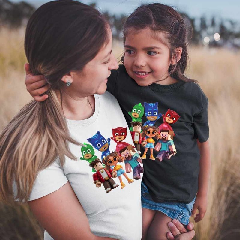 Fashion, accesorii si bijuterii - Femei - Imbracaminte femei - Tricouri si topuri femei - Tricou Femei PJ Masks Roblox Minecraft, negru, marime L - Infinity.ro
