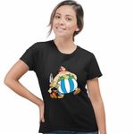 Fashion, accesorii si bijuterii - Femei - Imbracaminte femei - Tricouri si topuri femei - Tricou Femei Asterix Obelix Aventuri Cezar, negru, marime M - Infinity.ro