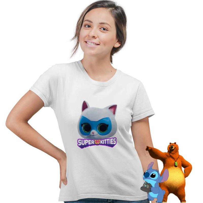 Fashion, accesorii si bijuterii - Femei - Imbracaminte femei - Tricouri si topuri femei - Tricou Femei Bitsy Super Pisicute Disney, alb, marime S - Infinity.ro