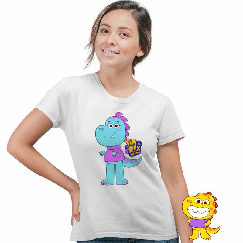 Fashion, accesorii si bijuterii - Femei - Imbracaminte femei - Tricouri si topuri femei - Tricou Femei Tim Rex Mama Spatiu Dinozauri Cretacic, alb, marime 2XL - Infinity.ro