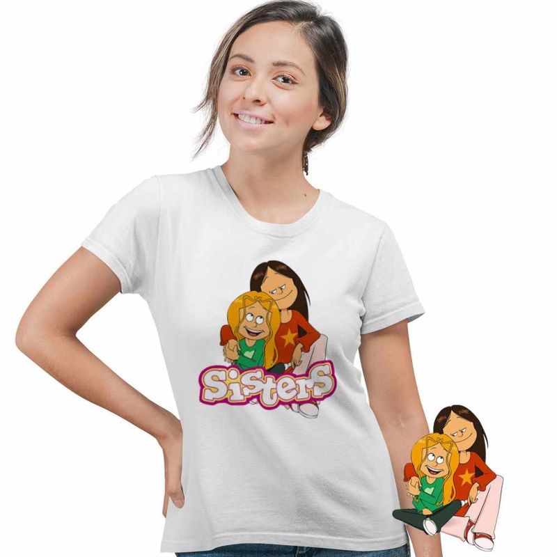 Fashion, accesorii si bijuterii - Femei - Imbracaminte femei - Tricouri si topuri femei - Tricou Femei Surorile Aventuri The Sisters, alb, marime 3XL - Infinity.ro