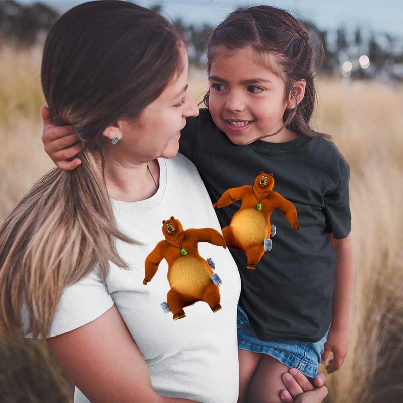 Fashion, accesorii si bijuterii - Femei - Imbracaminte femei - Tricouri si topuri femei - Tricou Femei Ursul Grizzy si lemingii Grizzly, negru, marime M - Infinity.ro