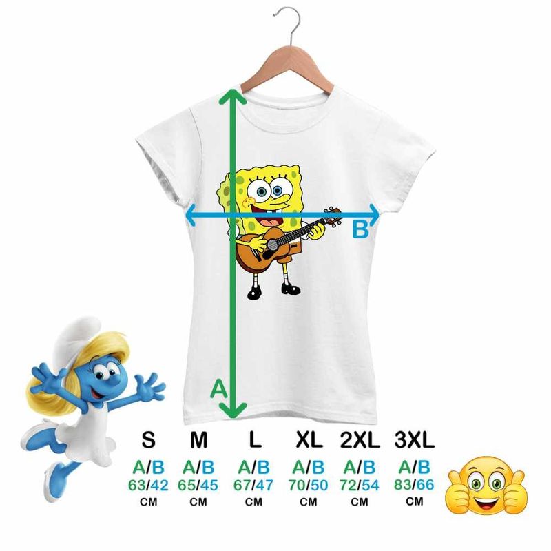 Fashion, accesorii si bijuterii - Femei - Imbracaminte femei - Tricouri si topuri femei - Tricou Femei SpongeBob Desene Animate Chitara, alb, marime XL - Infinity.ro