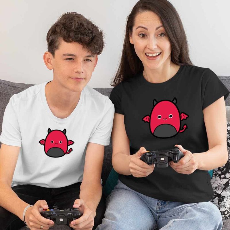 Fashion, accesorii si bijuterii - Femei - Imbracaminte femei - Tricouri si topuri femei - Tricou Femei Squish mallows Diavol Horror, alb, marime 2XL - Infinity.ro