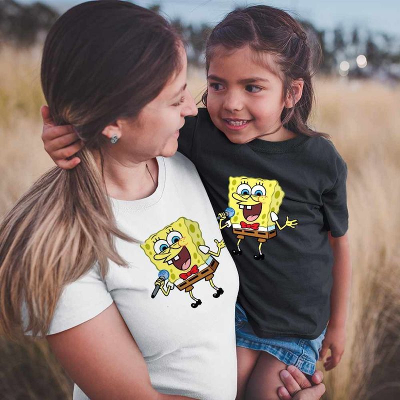 Fashion, accesorii si bijuterii - Femei - Imbracaminte femei - Tricouri si topuri femei - Tricou Femei Sponge Bob Canta Microfon Desen Animat SpongeBob, negru, marime S - Infinity.ro