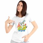 Fashion, accesorii si bijuterii - Femei - Imbracaminte femei - Tricouri si topuri femei - Tricou Femei SpongeBob Pantaloni Patrati Sponge Bob Gary, alb, marime XL - Infinity.ro
