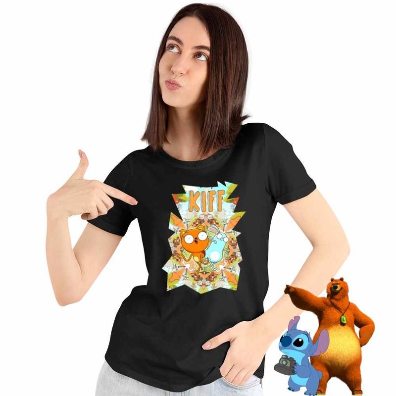 Fashion, accesorii si bijuterii - Femei - Imbracaminte femei - Tricouri si topuri femei - Tricou Femei Kiff Actiune Veverita, negru, marime 3XL - Infinity.ro