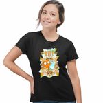 Fashion, accesorii si bijuterii - Femei - Imbracaminte femei - Tricouri si topuri femei - Tricou Femei Kiff Actiune Veverita, negru, marime 3XL - Infinity.ro