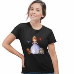 Fashion, accesorii si bijuterii - Femei - Imbracaminte femei - Tricouri si topuri femei - Tricou Femei Sofia Intai Veverita Iepuras Pasari, Sofia First, negru, marime 2XL - Infinity.ro