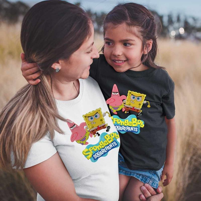 Fashion, accesorii si bijuterii - Femei - Imbracaminte femei - Tricouri si topuri femei - Tricou Femei Spongebob Dublat Sponge Bob Atac, negru, marime L - Infinity.ro