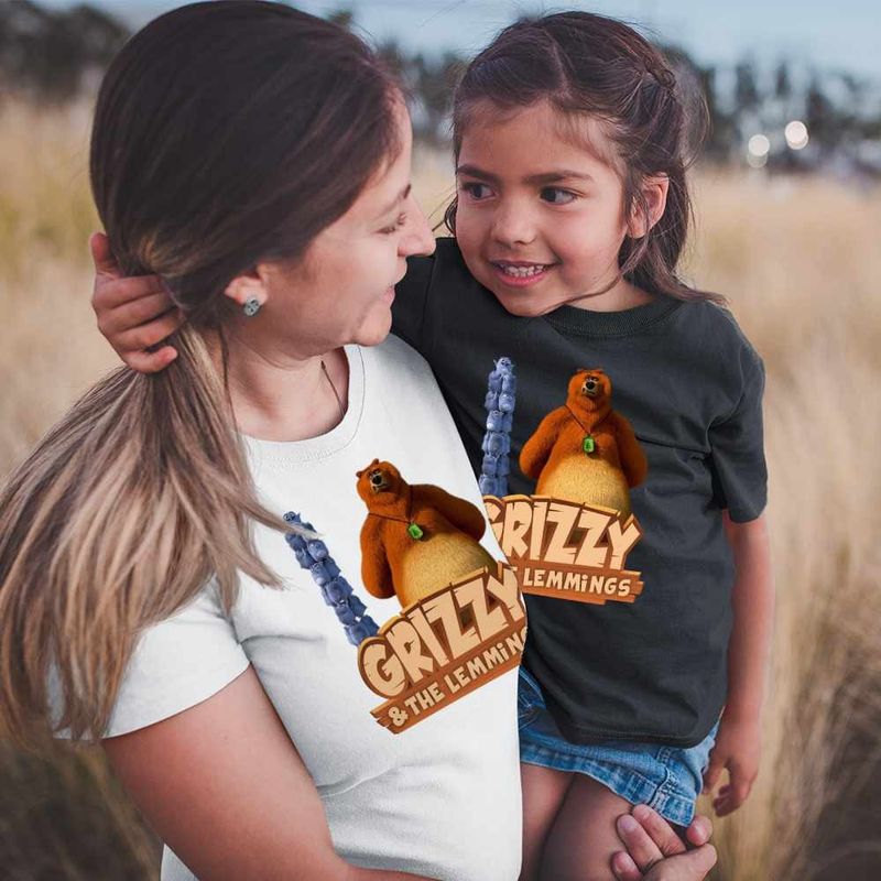 Fashion, accesorii si bijuterii - Femei - Imbracaminte femei - Tricouri si topuri femei - Tricou Femei Ursu Grizzy si lemingii, negru, marime 2XL - Infinity.ro